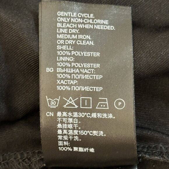 H&M Polka Dot Dress 3/4 Sleeve Semi Sheer Cinch Waist Black & White Size 12 - Picture 14 of 14